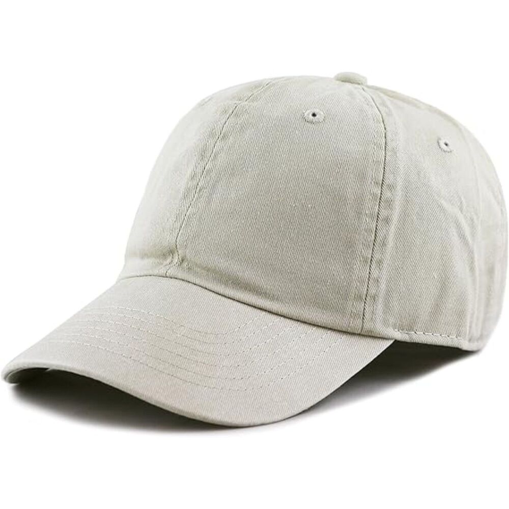 Unisex Sand 100% Cotton Pigment Adjustable Size Classic Baseball Six Panel Cap